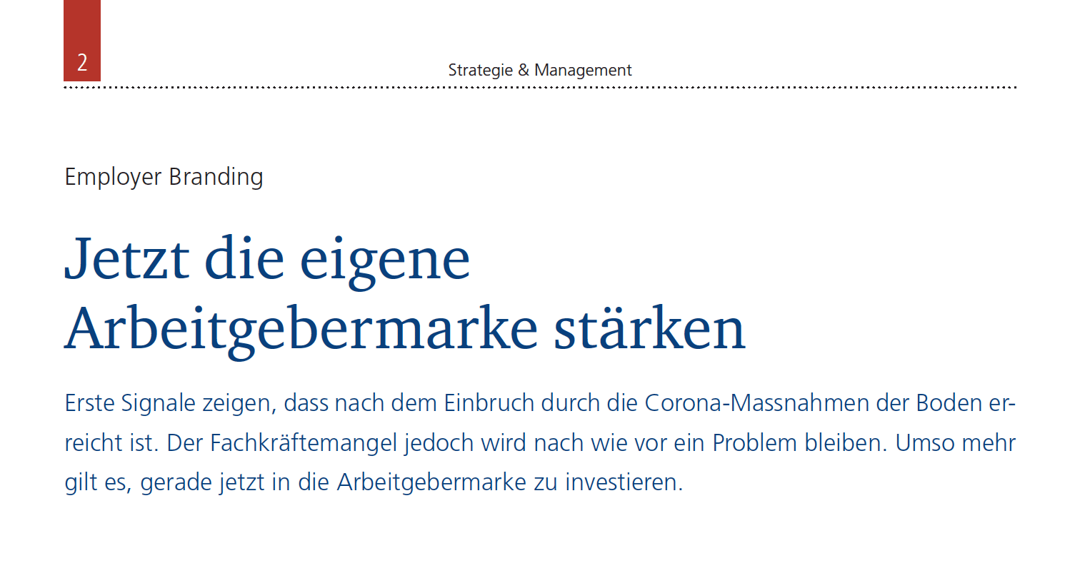 Arbeitgebermarke stärken